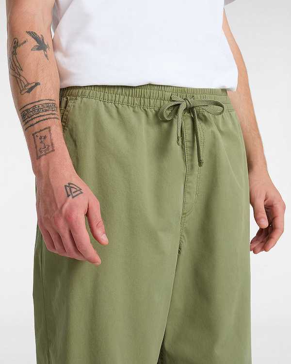 Green Vans Range Baggy Tapered Elastic Waist Men Pants | VN6851724