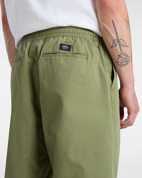 Green Vans Range Baggy Tapered Elastic Waist Men Pants | VN6851724