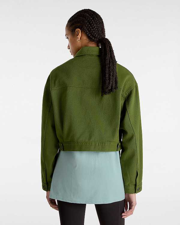 Green Vans Raynes Crop Trucker Women Jacket | VN2759436