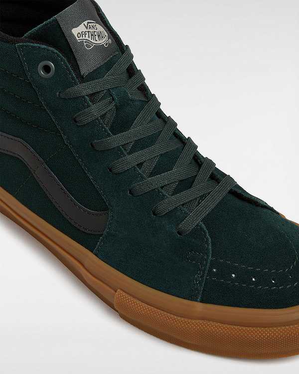 Green Vans Sk8-Hi Men Skate Shoes | VN4029761