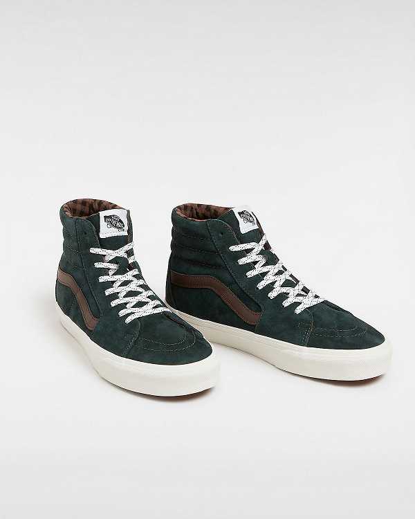 Green Vans Sk8-Hi Pig Suede Women Skate Shoes | VN7240893