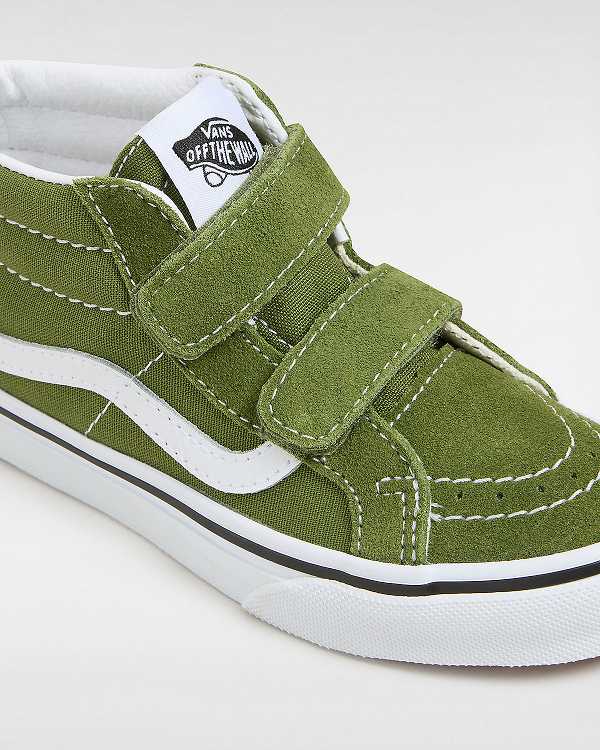 Green Vans Sk8-Mid Reissue Hook and Loop (4-8 years) Kids' Sneakers | VN0297684