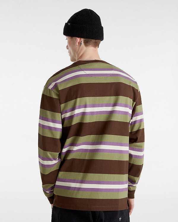 Green Vans Wilton Long Sleeve Knit Men T Shirts | VN9265347