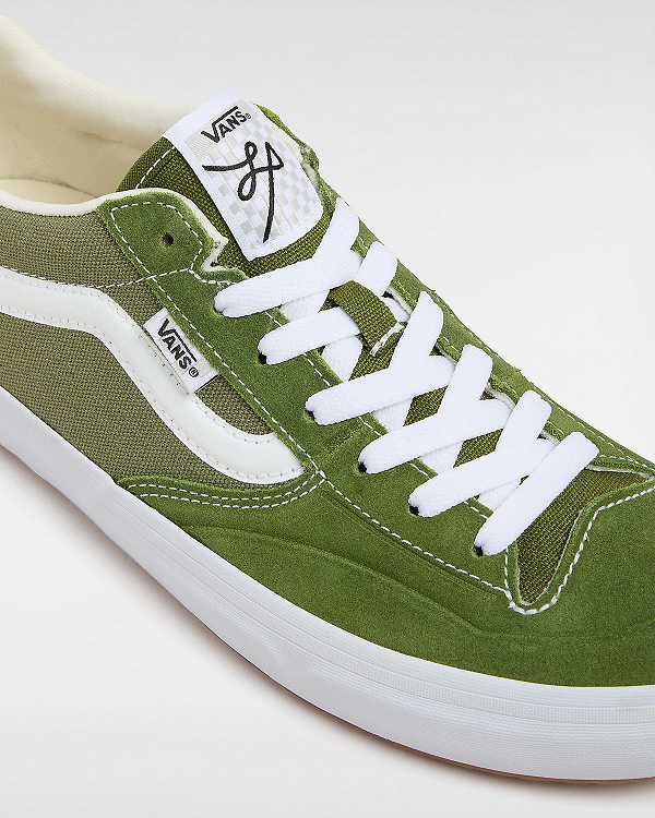 Green / White Vans Lizzie Low Men Skate Shoes | VN7089453