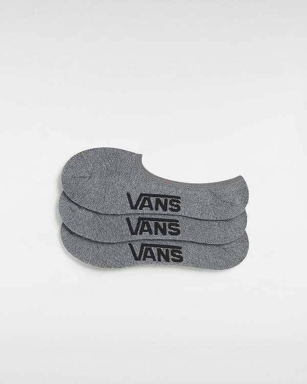 Grey Vans Classic No Show (3 pairs) Unisex Socks | VN3914065