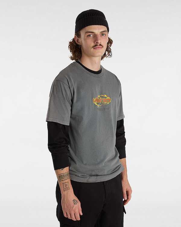 Grey Vans Ignitions Men T Shirts | VN7310854