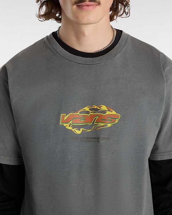 Grey Vans Ignitions Men T Shirts | VN7310854