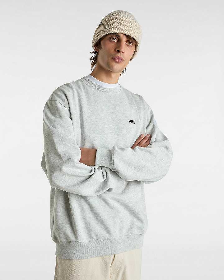 Grey Vans Left Chest Embroidered Logo Men Sweatshirt | VN1675408