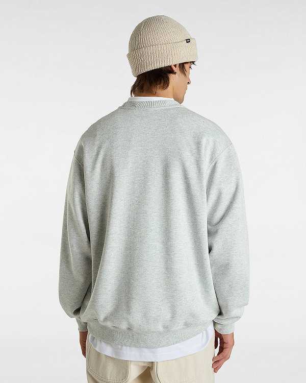 Grey Vans Left Chest Embroidered Logo Men Sweatshirt | VN1675408