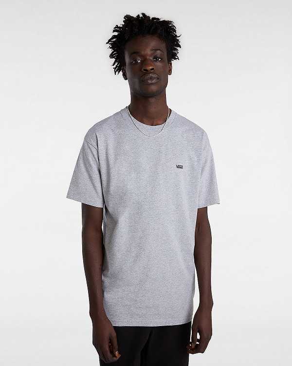 Grey Vans Left Chest Logo Men T Shirts | VN4835107