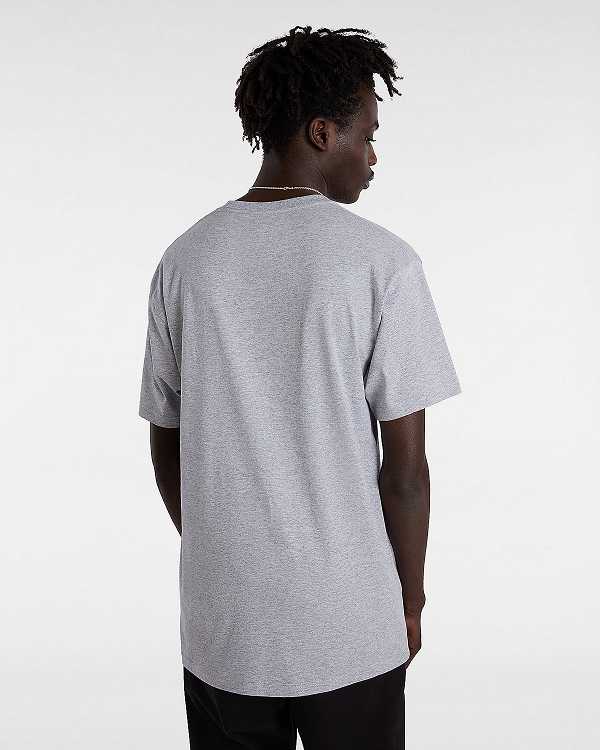 Grey Vans Left Chest Logo Men T Shirts | VN4835107