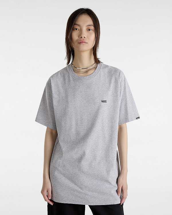 Grey Vans Left Chest Logo Men T Shirts | VN4835107