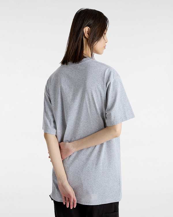 Grey Vans Left Chest Logo Women T Shirts | VN2013759