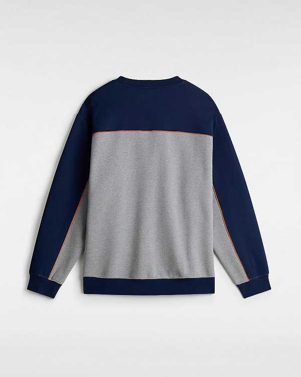 Grey Vans Retro Hook and Loop Loose Crew Men Sweatshirt | VN7693124