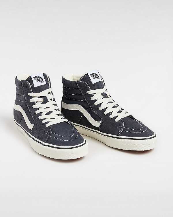 Grey Vans Sk8-Hi Pig Suede Men Skate Shoes | VN8965342