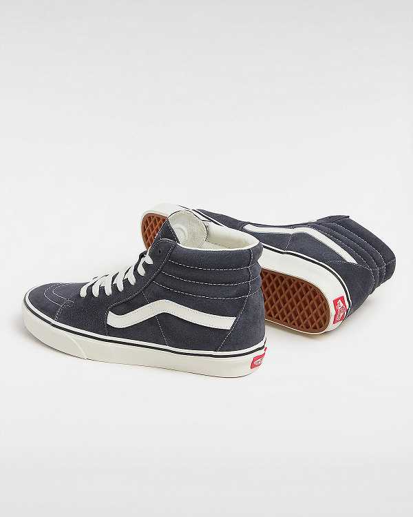 Grey Vans Sk8-Hi Pig Suede Men Skate Shoes | VN8965342