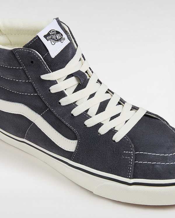 Grey Vans Sk8-Hi Pig Suede Men Skate Shoes | VN8965342