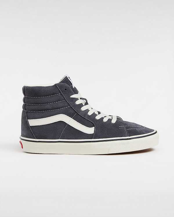 Grey Vans Sk8-Hi Pig Suede Men Skate Shoes | VN8965342