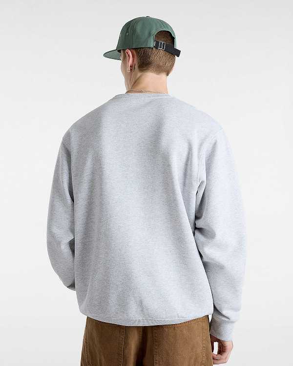 Grey Vans Soles Loose Crew Men Sweatshirt | VN2459310