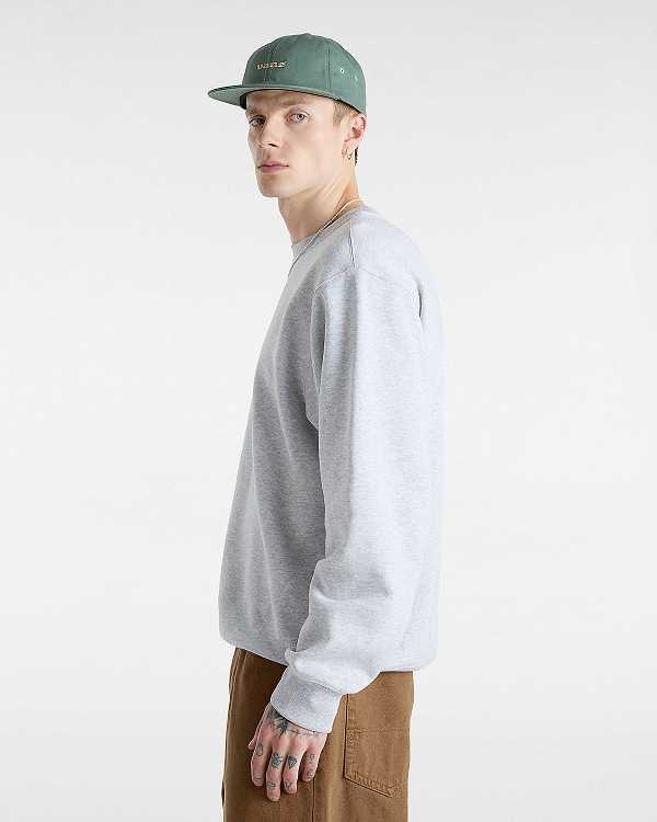 Grey Vans Soles Loose Crew Men Sweatshirt | VN2459310