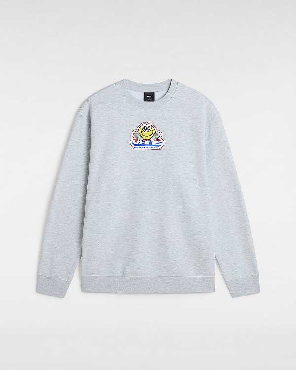 Grey Vans Soles Loose Crew Men Sweatshirt | VN2459310