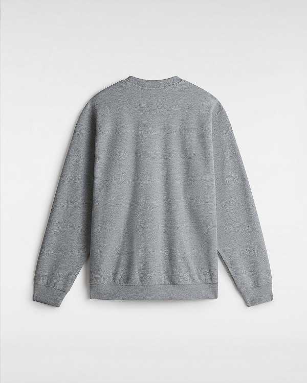 Grey Vans Spray On Loose Crew Men Sweatshirt | VN1526809