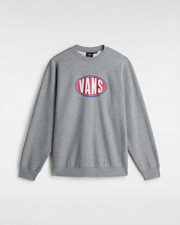 Grey Vans Spray On Loose Crew Men Sweatshirt | VN1526809