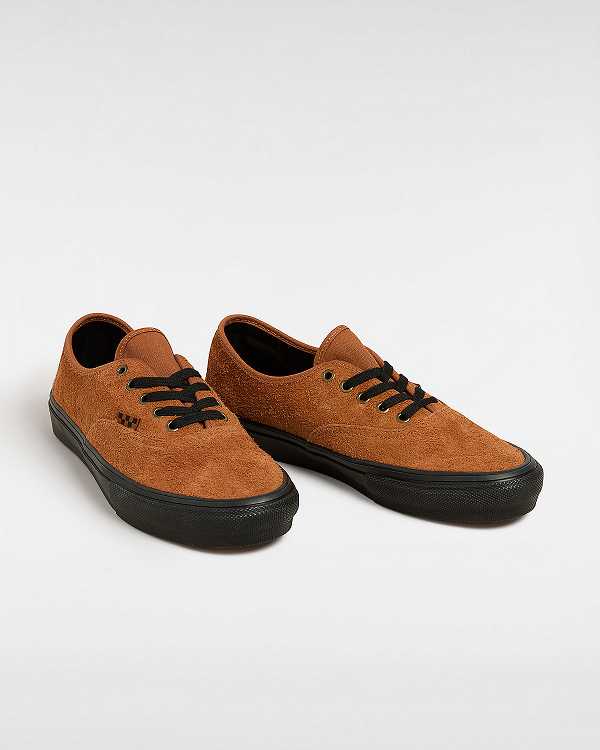 Orange Vans Authentic Hairy Suede Men Skate Shoes | VN1987254