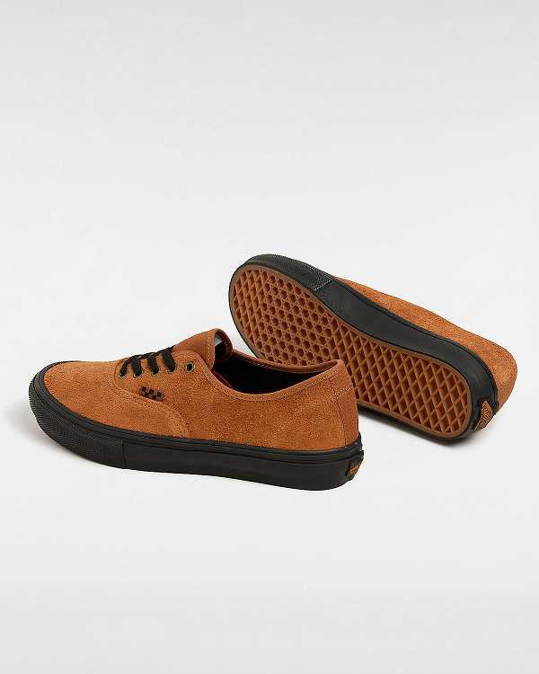 Orange Vans Authentic Hairy Suede Men Skate Shoes | VN1987254