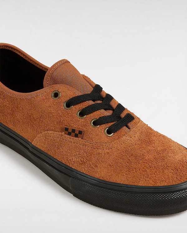 Orange Vans Authentic Hairy Suede Men Skate Shoes | VN1987254