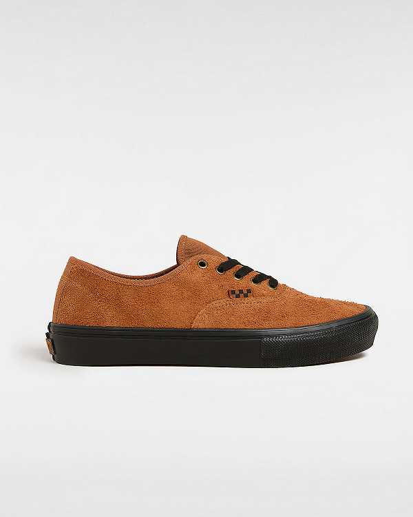 Orange Vans Authentic Hairy Suede Men Skate Shoes | VN1987254