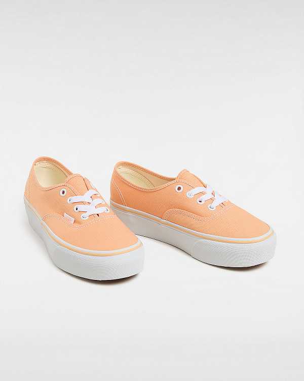 Orange Vans Authentic Women Platform Shoes | VN0823765