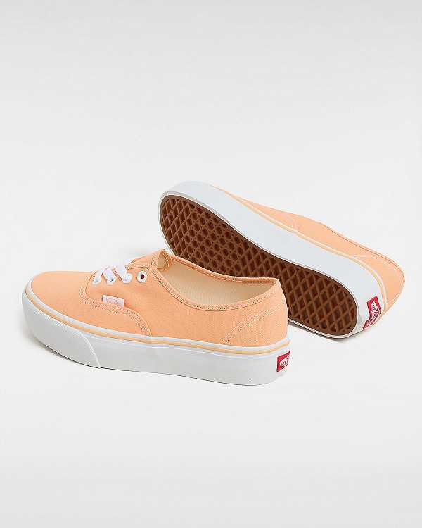 Orange Vans Authentic Women Platform Shoes | VN0823765