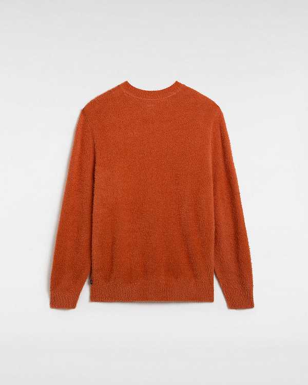 Orange Vans Elmsford Solid Crew Men Sweatshirt | VN0149753