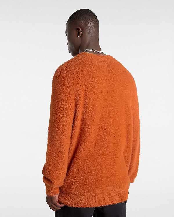 Orange Vans Elmsford Solid Crew Men Sweatshirt | VN0149753