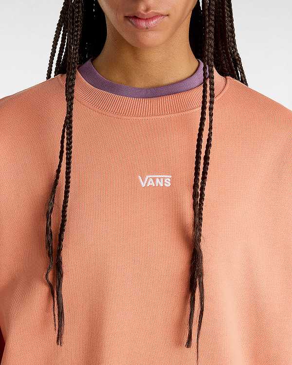 Orange Vans Flying V Women Sweatshirt | VN4518907