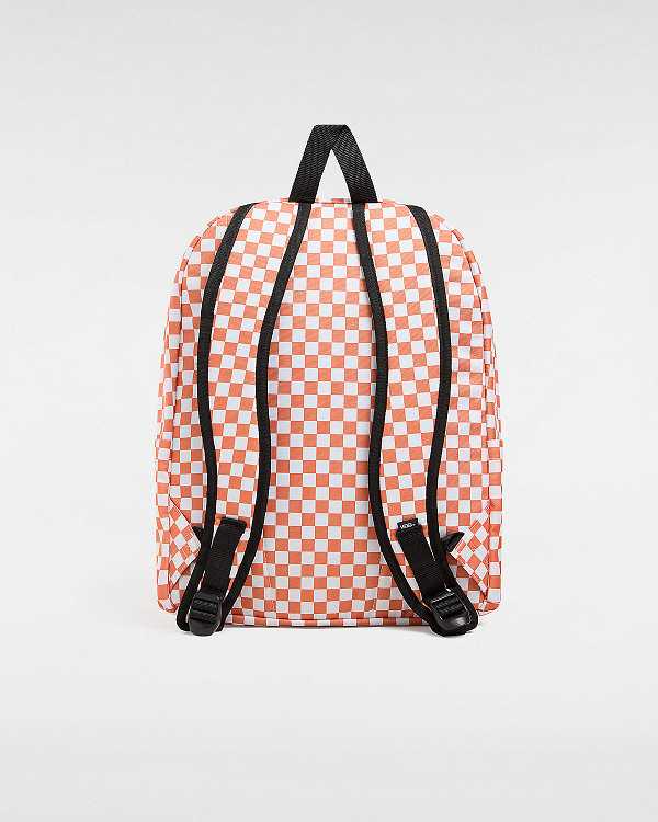 Orange Vans Old Skool Check Unisex Backpacks | VN3648257