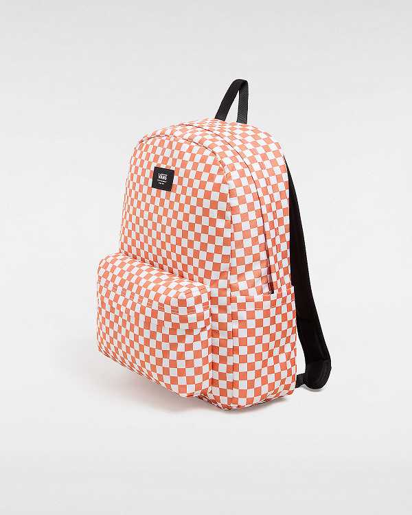 Orange Vans Old Skool Check Unisex Backpacks | VN3648257