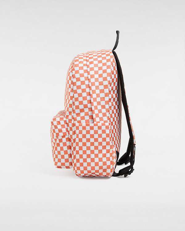 Orange Vans Old Skool Check Unisex Backpacks | VN3648257