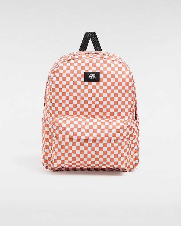 Orange Vans Old Skool Check Unisex Backpacks | VN3648257