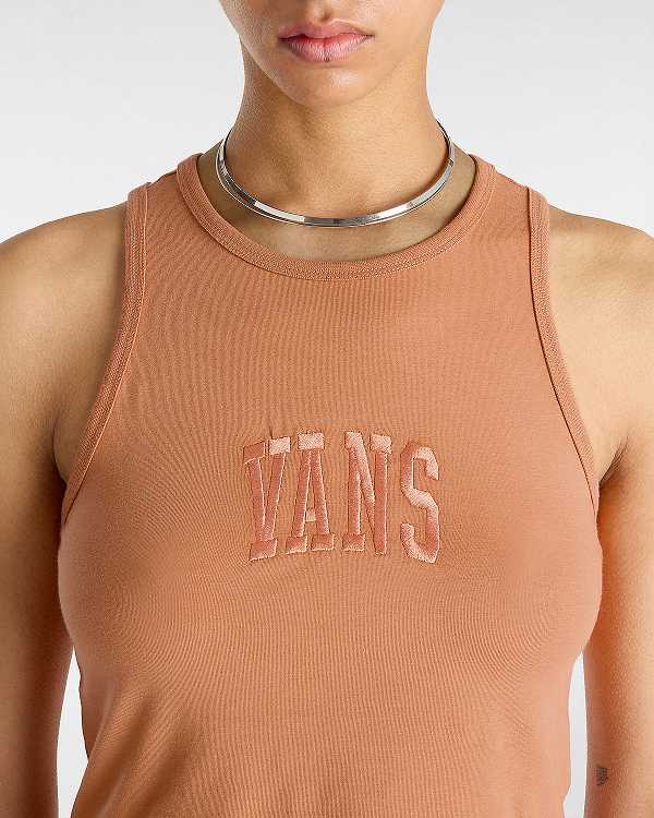 Orange Vans Varsity Racer Women Tank Top | VN1295430