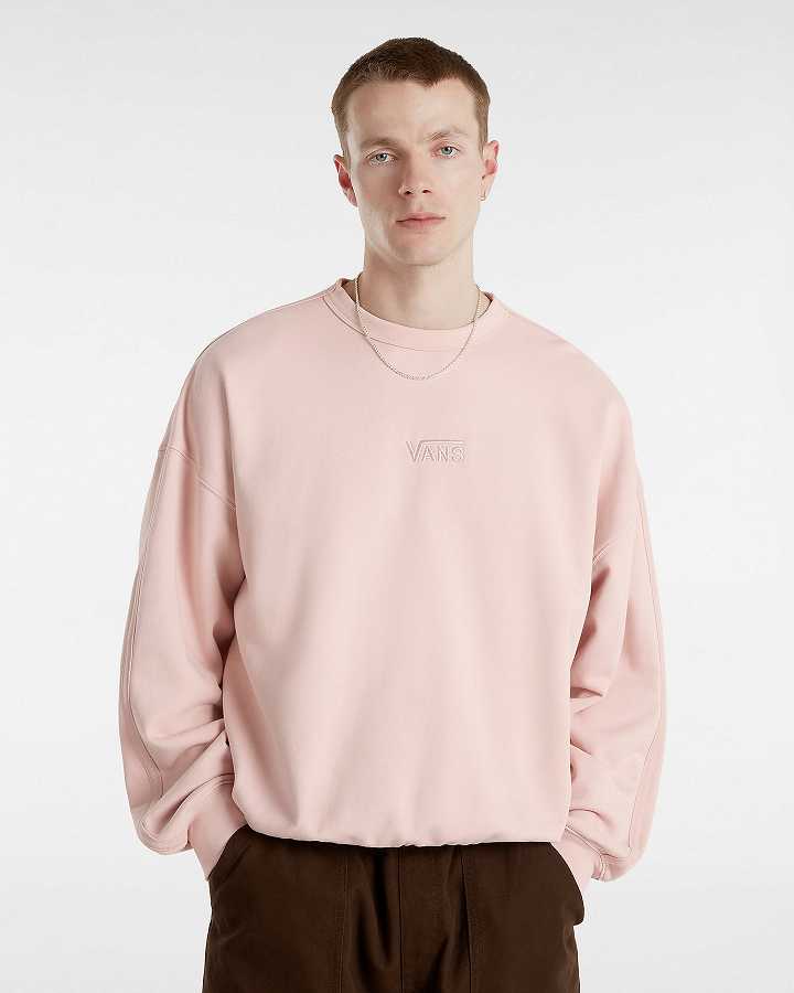 Pink Vans Premium Crew Men Sweatshirt | VN8160927