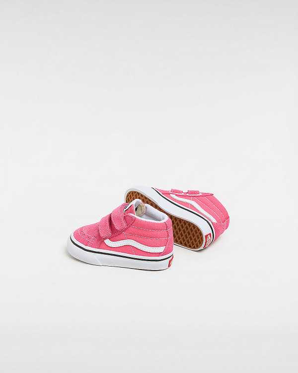 Pink Vans Sk8-Mid Reissue Hook and Loop (1-4 Years) Kids' Sneakers | VN2709361