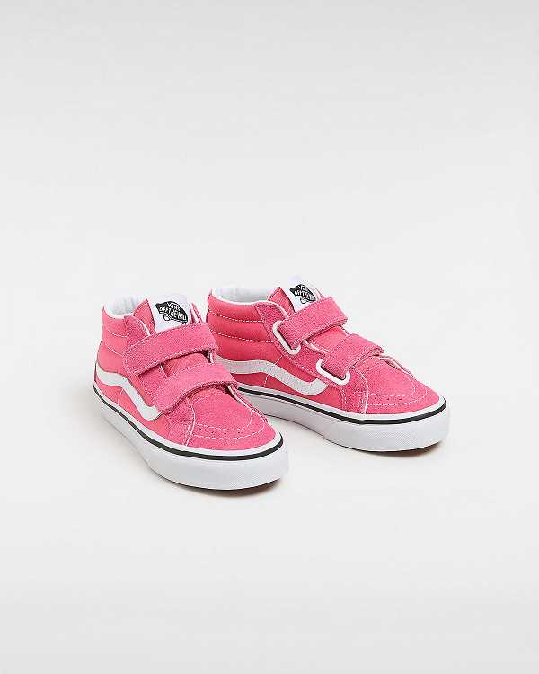 Pink Vans Sk8-Mid Reissue Hook and Loop (4-8 years) Kids' Sneakers | VN6732804