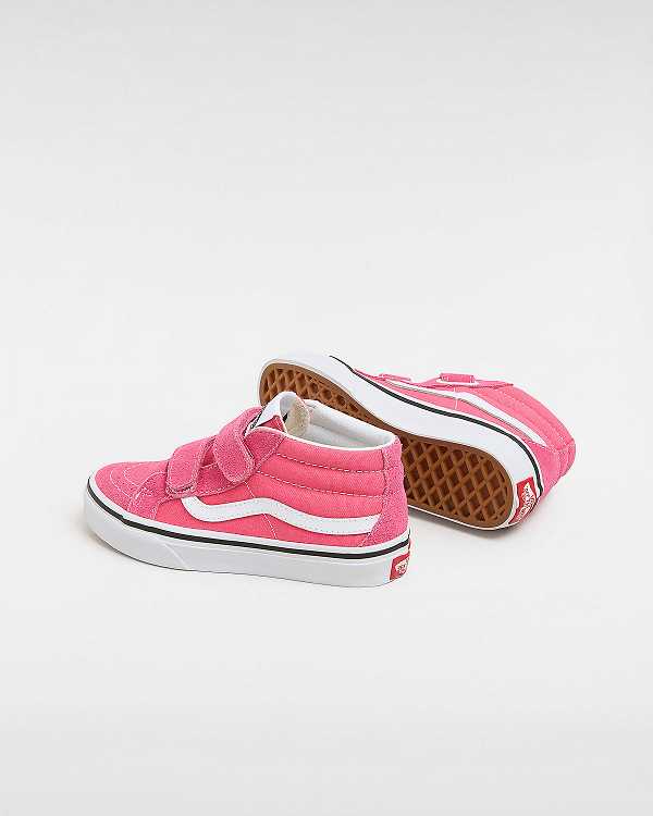 Pink Vans Sk8-Mid Reissue Hook and Loop (4-8 years) Kids' Sneakers | VN6732804