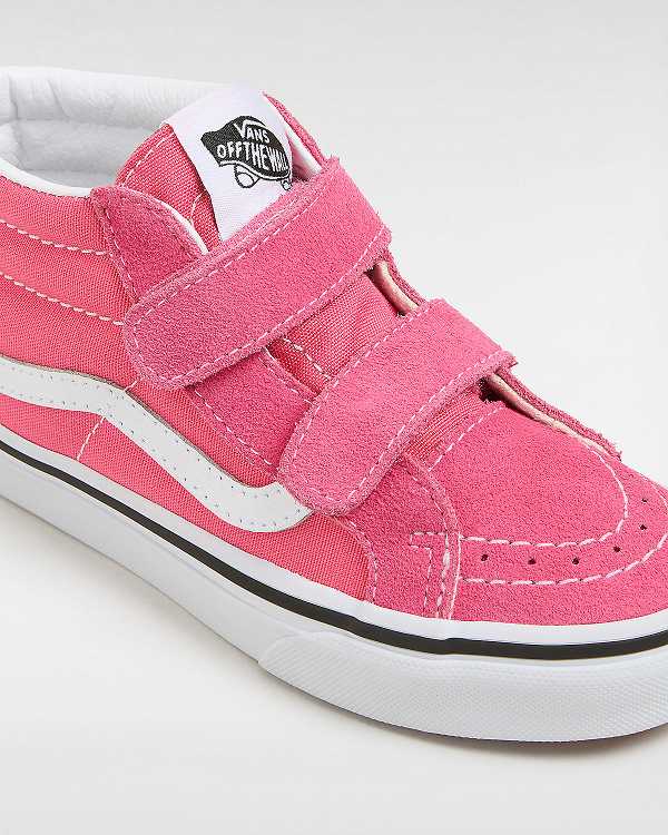 Pink Vans Sk8-Mid Reissue Hook and Loop (4-8 years) Kids' Sneakers | VN6732804