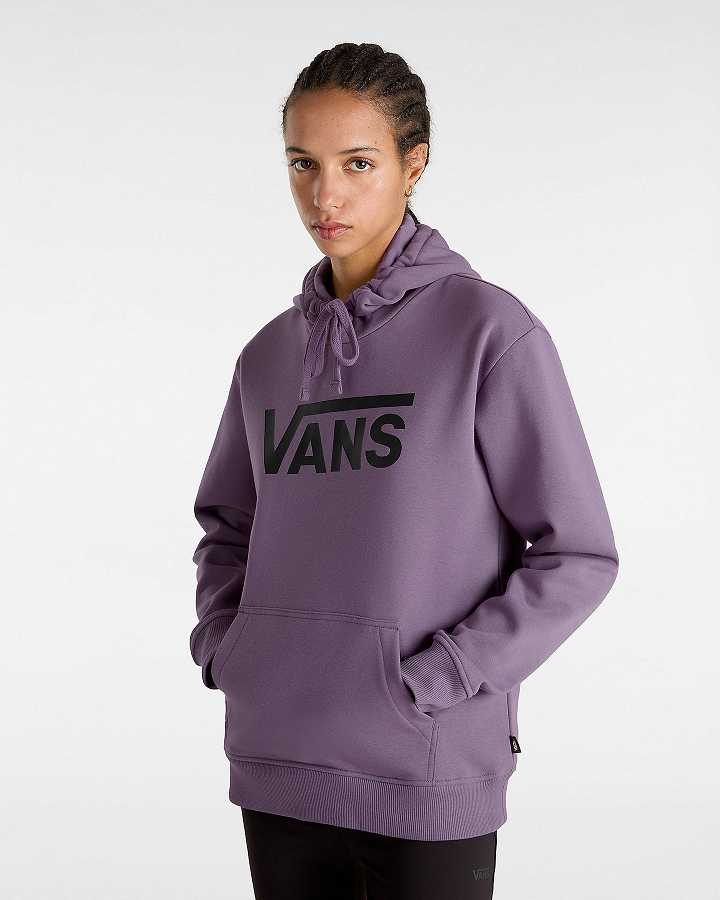 Purple Vans Classic V Boyfriend Fit Women Hoodie | VN6975438