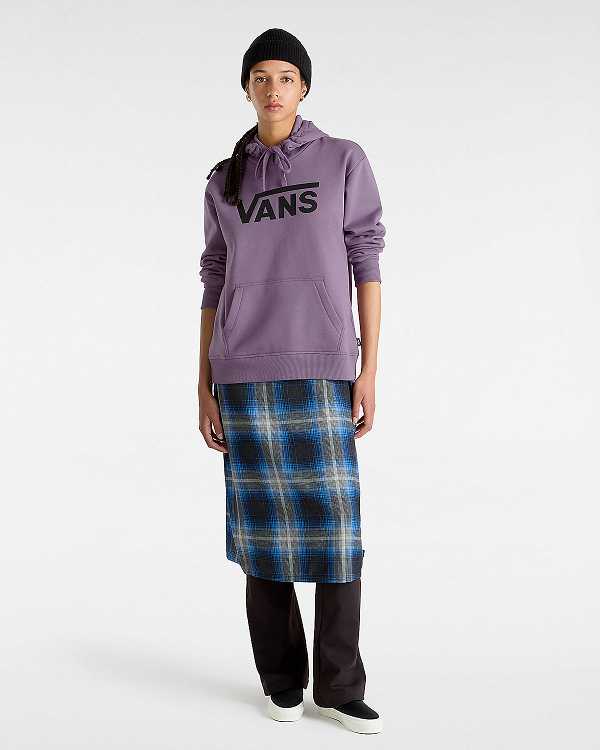 Purple Vans Classic V Boyfriend Fit Women Hoodie | VN6975438