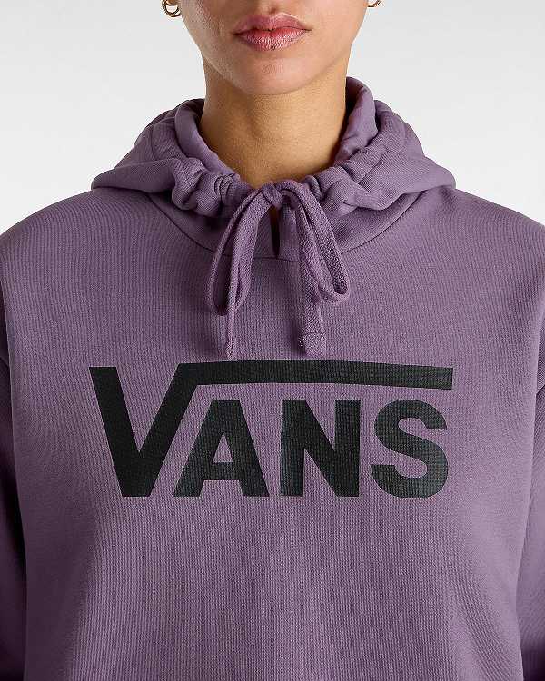 Purple Vans Classic V Boyfriend Fit Women Hoodie | VN6975438