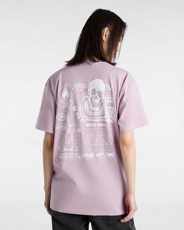 Purple Vans Crazy Eddy Women T Shirts | VN5914702